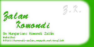 zalan komondi business card